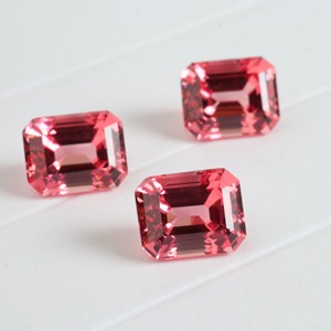 Pierres précieuses Padparadscha <span class=keywords><strong>Sapp</strong></span> cultivées en laboratoire, 10*8mm, 5 carats, taille octogonale, stock en gros pour la fabrication de bijoux, haute qualité, directement de l'usine - Product Image 1