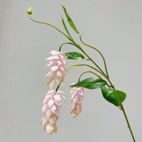 Fleurs Artificielles à 3 Têtes en Plastique Souple, Décoration Murale Florale pour Mariages, Festivals, Toiles de Fond, Accessoires Photo, Instagram