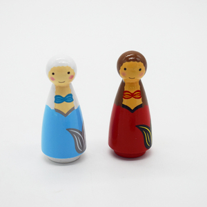 Juego <span class=keywords><strong>de</strong></span> Muñecas <span class=keywords><strong>de</strong></span> Madera con Pinzas, 4 Muñecas <span class=keywords><strong>de</strong></span> <span class=keywords><strong>Sirena</strong></span> Pintadas, Recuerdos <span class=keywords><strong>de</strong></span> Madera, Regalos - Product Image 4