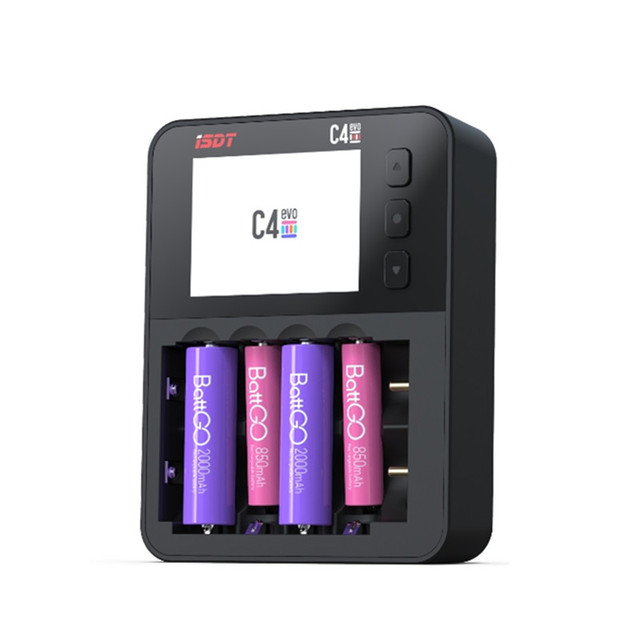 ISDT C4 EVO 36W 8A 6Channels Smart Charger USB Type-C Output for 18650 26650 AA AAA Li-ion Battery FPV RC Drone Accessory