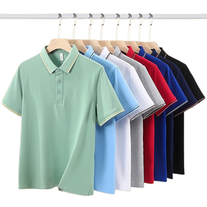 Polos de hombre 100% algodón pecho bordado Logo alta calidad colorido manga corta algodón polos sólido camiseta suéter - Product Image 1