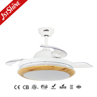 Ventilateur de plafond rétractable 1stshine de 42 pouces, de qualité commerciale, éco-responsable, personnalisable OEM/ODM, avec lumière LED