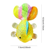 Jouet Squishy Poisson Rouge Arc-en-ciel Scintillant Effet Maltose, Balle à Presser Transparente Sensorielle Anti-Stress