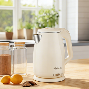 White Color Electric <strong>Kettle</strong> VDE <strong>Plug</strong> with Stainless Steel Inner Pot Lid Portable Water Heater for Household Appliances Kitchen - Product Image 6