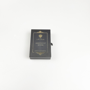 럭셔리 포장 금박 로고 견고한 블랙 박스 3ml 6ml 12ml 오일 롤러 볼 병 서랍 슬라이드 박스 - Product Image 2