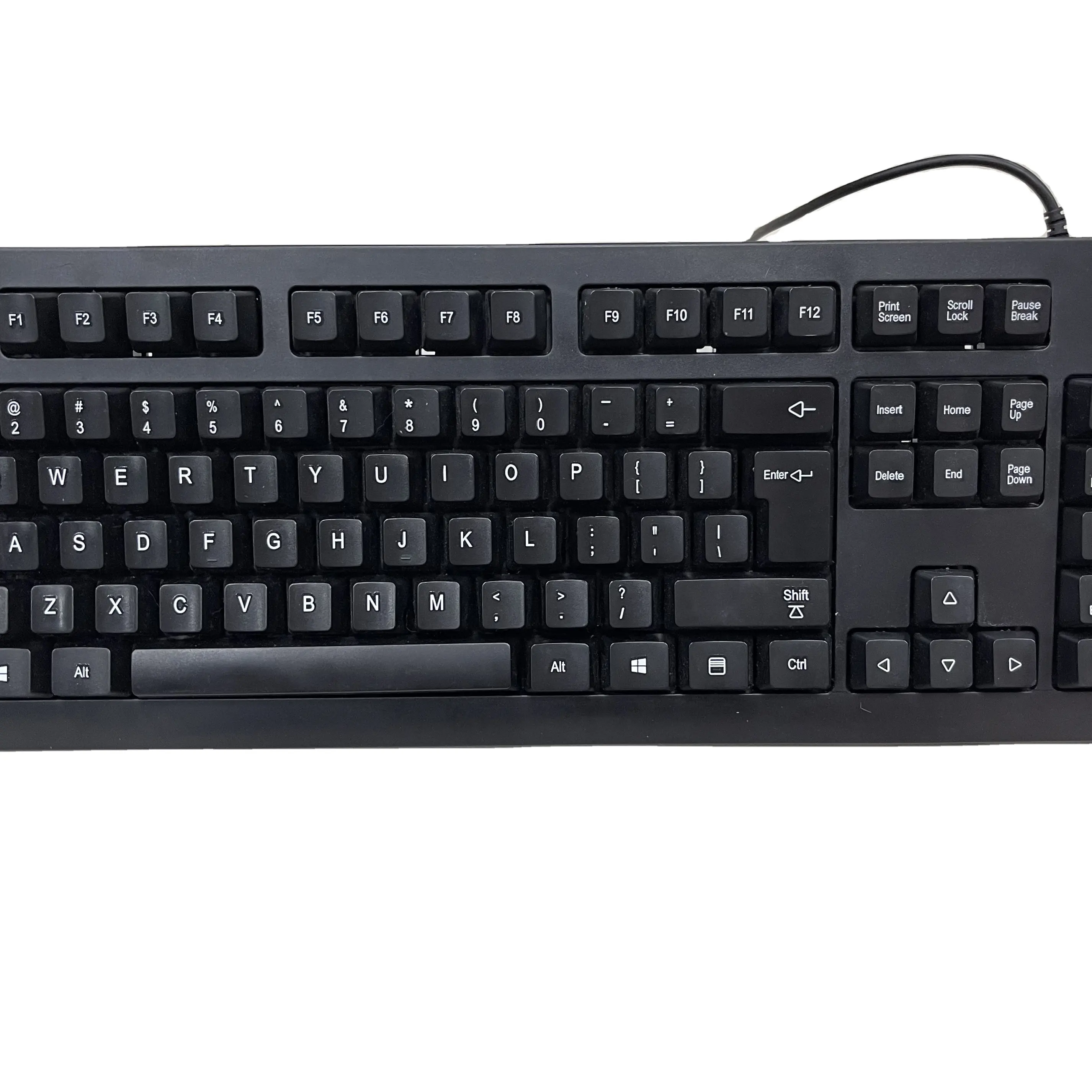 ICARERSPACE Keyboard berkabel USB ukuran penuh, USB-A kabel ramping dengan tombol cokelat kompatibel untuk Windows, PC Laptop/Desktop