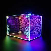 Support de présentation rotatif et pliable en plastique pour bouteilles de vin et de whisky avec éclairage LED, nouveau design personnalisé en usine pour usage en magasin