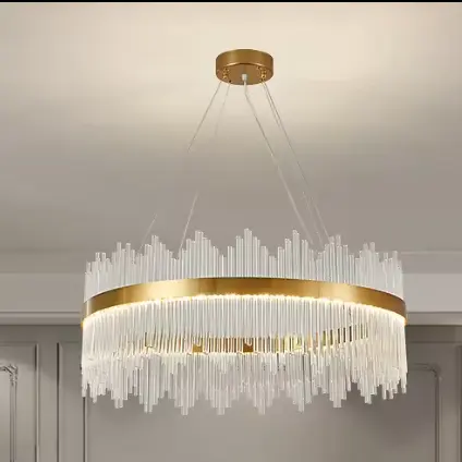 Simple Style Indoor Decoration Fixture Living Room Dining Room Glass Modern crystal LED Pendant Light chandelier