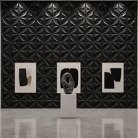 Panneau mural en PVC léger, ignifuge, imperméable et résistant à l'humidité, avec motif lotus 3D en relief, idéal pour chambre zen et maison, directement de l'usine