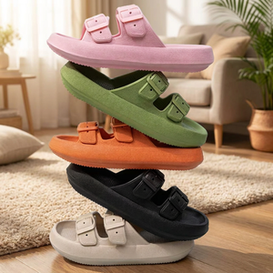 Wholesale Custom Logo <strong>Waterproof</strong> Anti-Slip Open Toe Summer Fashion Men Women Slides EVA <strong>Slippers</strong> for Indoor <strong>Outdoor</strong> Beach Shower - Product Image 1