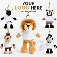 Peluche personnalisée avec logo imprimé, mascotte animale, cadeaux pour la promotion scolaire, souvenirs d'événements scolaires, porte-clés en peluche pour l'admission