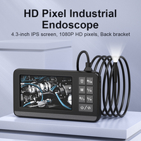 Caméra endoscopique industrielle avec écran IPS de 4,3 pouces, 1080P HD, IP67, focale de 2 à 10 cm, 8 LED, rotation à 180 degrés