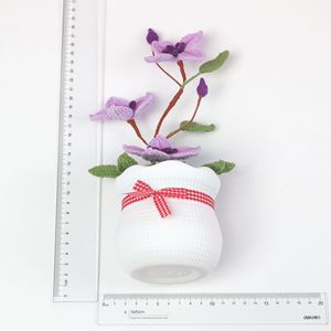 Nouvelle fleur artificielle tricotée à la main 2026, plante de clématite en pot, fleur en crochet pour décoration maison et voiture, cadeau de Saint-Valentin - Product Image 3
