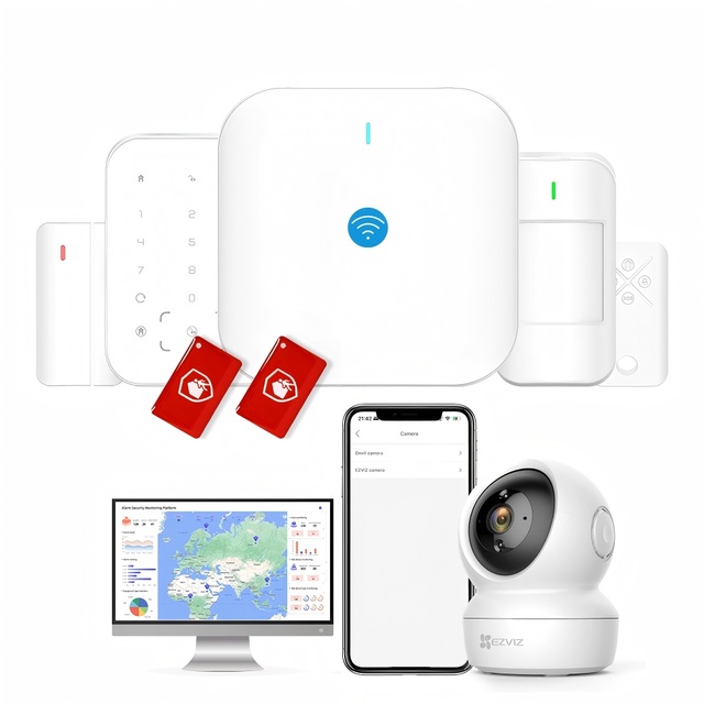 WiFi Wireless Smart Home Security System with APP Control 24/7 Monitoring Alarm & CCTV Made of Plastic
