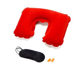 1 Juego de Almohada de Viaje 3 en 1 en Forma de U, Almohada Inflable para el Cuello, Antifaz con Tapones para los Oídos - Product Image 2