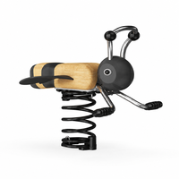 Balançoire à ressort pour enfants Bee Spring Rider, jouet à bascule en bois pour l'extérieur, idéal pour les équipements de jardin d'enfants et de parcs.
