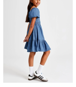 Vestido de Algodón para Niñas, Estilo Veraniego con Decoración, Transpirable, Cómodo y Ligero, Ideal para Vacaciones - Product Image 3