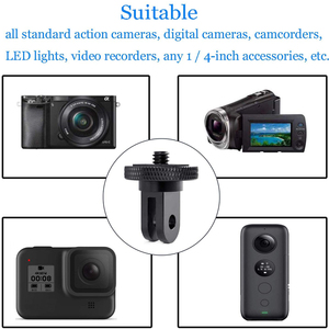 Adaptador de Trípode de 1/4'' para Cámaras de Acción GoPro <span class=keywords><strong>Hero</strong></span> 13 12 11 10 9 8 <span class=keywords><strong>Max</strong></span> Insta360 X5 X4 <span class=keywords><strong>Go</strong></span> 3 3s Ultra DJI Osmo Action 6 5 <span class=keywords><strong>Pro</strong></span> - Product Image 3