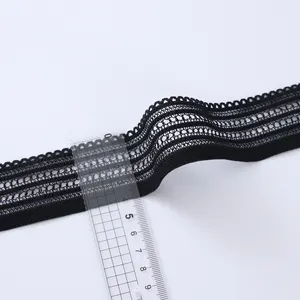 Factory Cheap price Custom nylon Jacquard cotton lace embroidered elastic band Woven Tape webbing