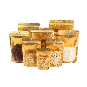 Kích thước tùy chỉnh rõ ràng phía trước trở lại vàng màu nhôm lá đứng lên Zip khóa túi túi bao bì với cửa sổ hiển thị phía trước - Product Image 2