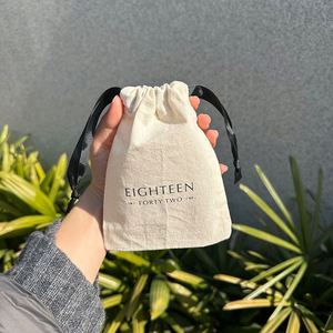 Wholesale Hot Sale Eco Friendly <b>Drawstring</b> Bag Natural Cotton Cloth <b>Pouch</b> with Double Ribbons - Product Image 6