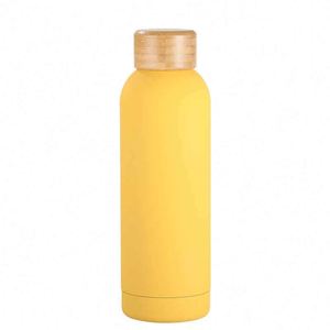 Minimalist Stainless Steel Vacuum Tumbler With Wooden Lid Gray Travel Bottle <b>Double</b> <b>Wall</b> Insulated 24 Hour Thermal Performance - Product Image 5