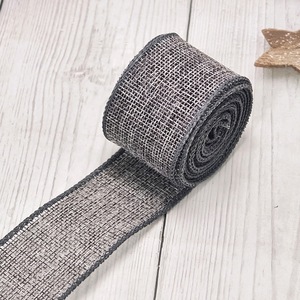 Ruban en toile de jute avec bord en dentelle, ruban texturé de style vintage pour la fabrication de couronnes artisanales, décoration de la maison - Product Image 3