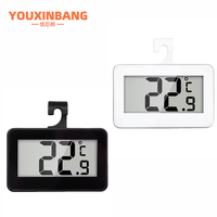 Termometer kulkas Mini, kulkas Mini, termometer tahan air Digital dengan kait Digital, termometer kulkas untuk rumah