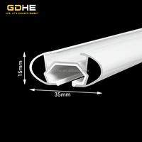 Rail de rideau en aluminium plat de haute qualité, profil ultra-plat 15 mm, silencieux, avec embout de fin de rail