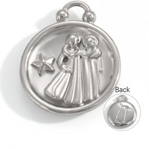 Colgantes de constelaciones de acero inoxidable de doble cara, accesorios de joyería DIY para collar, regalo unisex, origen Yiwu - Product Image 5