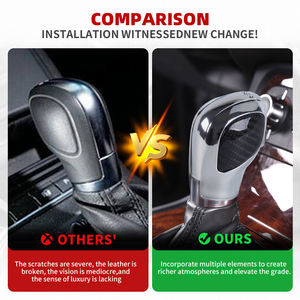 Palanca de Cambios Automática para Coche, Pomo de Palanca de Cambios de Fibra de Carbono Compatible con VW <span class=keywords><strong>Golf</strong></span> 6 <span class=keywords><strong>7</strong></span> <span class=keywords><strong>R</strong></span> GTI Passat B7 B8 CC R20 Jetta MK6 GLI <span class=keywords><strong>DSG</strong></span> Emblem - Product Image 6