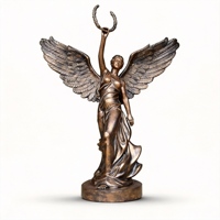 Sculpture d'ange de la victoire en laiton de style classique européen, statue antique forgée à la main pour la décoration des églises et des galeries d'art