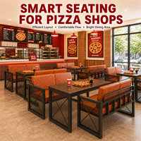Ensemble de mobilier pour restaurant de pizzas avec banquette et table à manger pour espaces de restauration rapide, QSR, pizzeria, café et espaces de restauration commerciaux