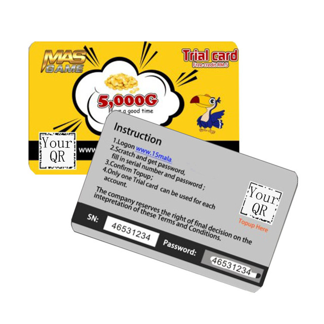 Scratch Off Pun Cards Full Color Printing PVC Plastic Gift Scratch Card