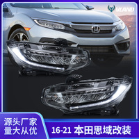Conjunto de Faros Delanteros LED con Certificación DOT a Prueba de Agua para Honda Civic 2016-2020
