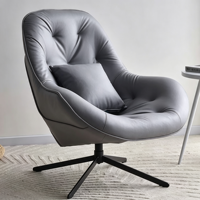 Fauteuil pivotant minimaliste moderne en métal, idéal pour petits salons, balcons, bureaux et bibliothèques