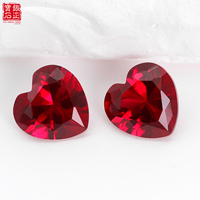 Rubis cœur synthétique 5-12mm grande taille coupe fine corindon rouge brut bijoux certifié AGL jeu de couleurs