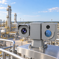 Caméra de sécurité pour station de pompage, système de surveillance thermique PTZ longue portée avec vision nocturne pour pipeline, IP67, carte SD