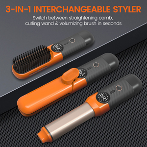 Plancha de Pelo Inalámbrica PRITECH 3 en 1 con Calentador MCH, Batería de 5000 mAh, Plancha de Viaje Recargable, <span class=keywords><strong>Cepillo</strong></span> <span class=keywords><strong>Alisador</strong></span> de Pelo <span class=keywords><strong>sin</strong></span> Cable - Product Image 2