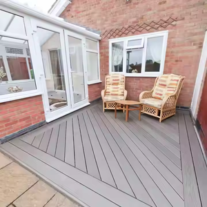 Trex 18mm antiscivolo per esterni piano di calpestio impermeabile ad incastro pavimento per terrazza in legno spazzolato in Teak composito in plastica portatile - Product Image 2