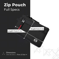 Dompet Kartu Mini Anti RFID Bahan Nylon Rip Stop dengan Ritsleting, 2 Ukuran, Dompet Koin dan Kartu Portabel untuk Perjalanan dengan Pengait Karabiner