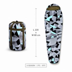 Sleeping Bag Mummy Lightweight Portable 3-Season Waterproof Outdoor Camping Hiking <b>Backpacking</b> with Hood Compression Stuff Sack - Product Image 3
