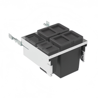 ARTSTEEL Poubelle murale moderne à double bac avec couvercle en PP pour rangement de cuisine