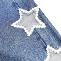 Ensemble tendance rose pour filles : coupe-vent à capuche et jean en denim, pantalon évasé antistatique pour tout-petits, deux pièces à jambes larges