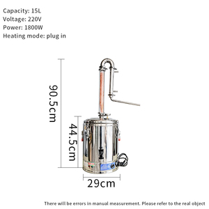 Torre de Cristal de condensador de cobre con enchufe de 15L, malla de cobre integrada, accesorios de destilería para cerveza privada - Product Image 6