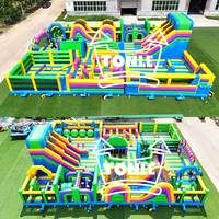 Parcours d'obstacles gonflable personnalisé pour jeux extérieurs, prix usine, parc d'attractions gonflable à vendre