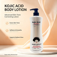 Lotion corporelle nourrissante et éclaircissante à l'acide kojique végétalienne OEM 500ml, hydratant à la niacinamide, tous types de peau, collagène, adultes
