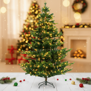 <span class=keywords><strong>Sapin</strong></span> de Noël artificiel en PE, type épicéa, dense et grand, avec écran LED, télécommande et alimentation par piles, pour intérieur - Product Image 3