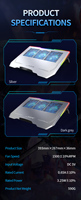 Nouvel accessoire d'ordinateur portable Gaming RGB refroidisseur d'ordinateur portable 3 support d'ordinateur portable en alliage d'aluminium à hauteur réglable