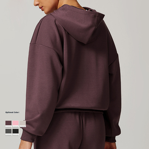 SHINBENE Air Layer da <span class=keywords><strong>donna</strong></span> oversize felpe <span class=keywords><strong>con</strong></span> <span class=keywords><strong>cappuccio</strong></span> Pullover manica lunga <span class=keywords><strong>con</strong></span> tasche canguro - Product Image 4